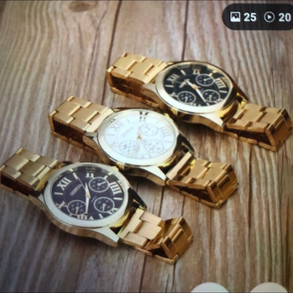 men’s Geneva watch new black or white face - Picture 2 of 6